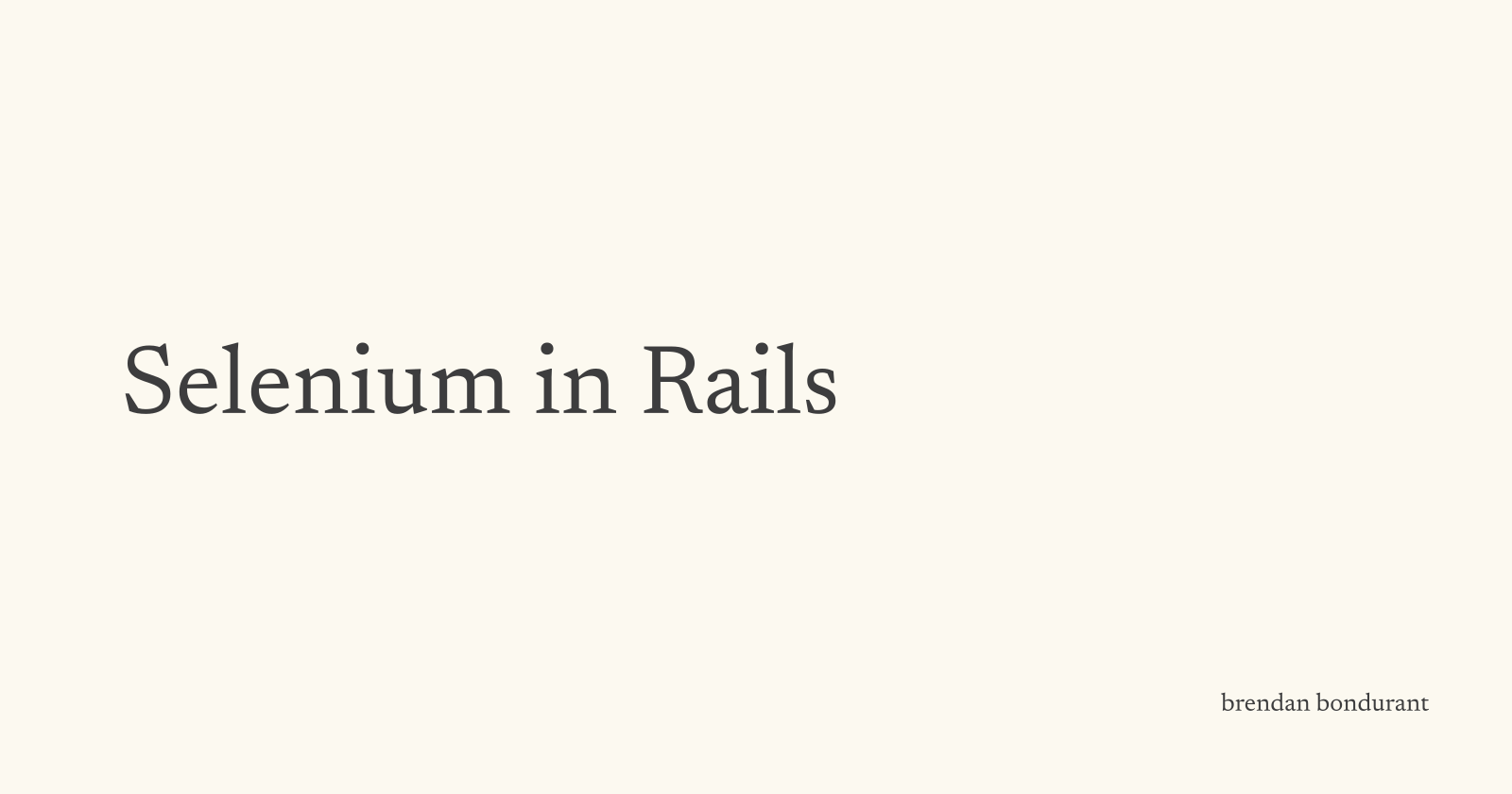 Selenium in Rails