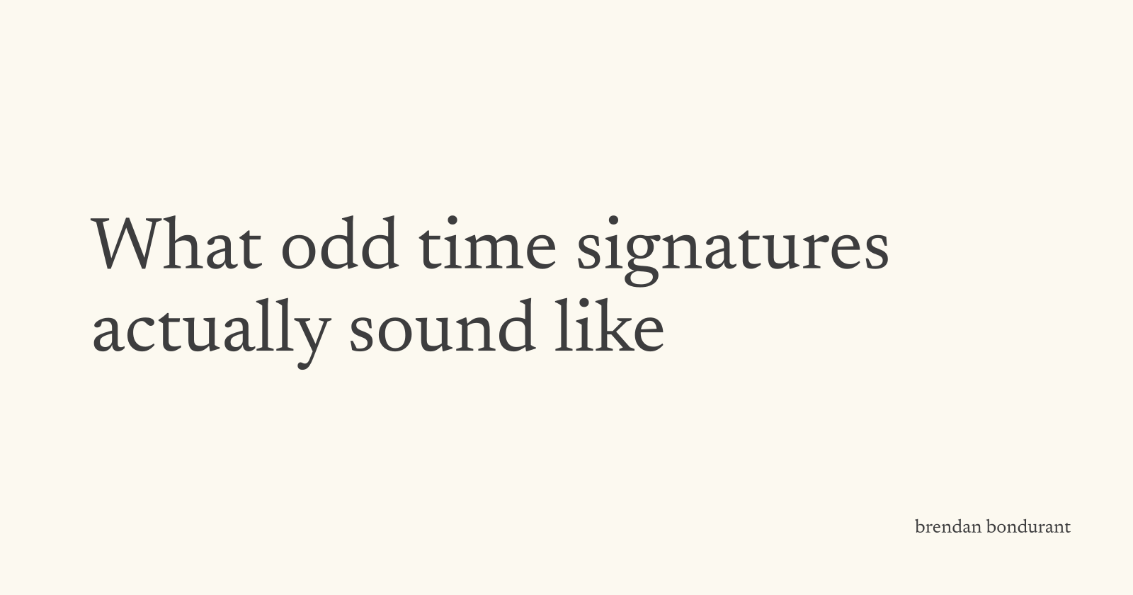 What odd time signatures actually sound like